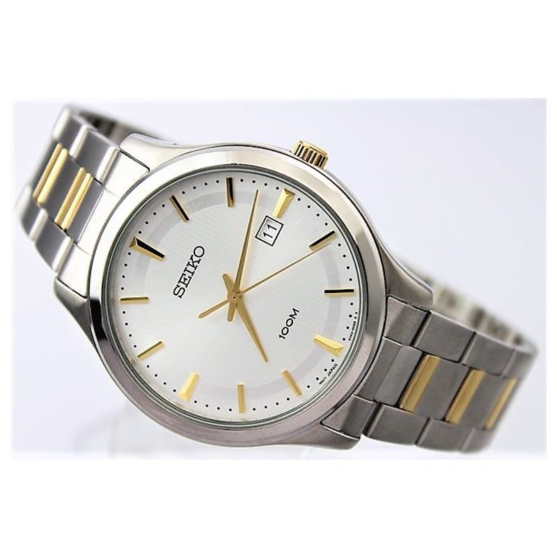 WW0809 Seiko Date Stainless Steel Two Tone Chain Watch SUR053P1