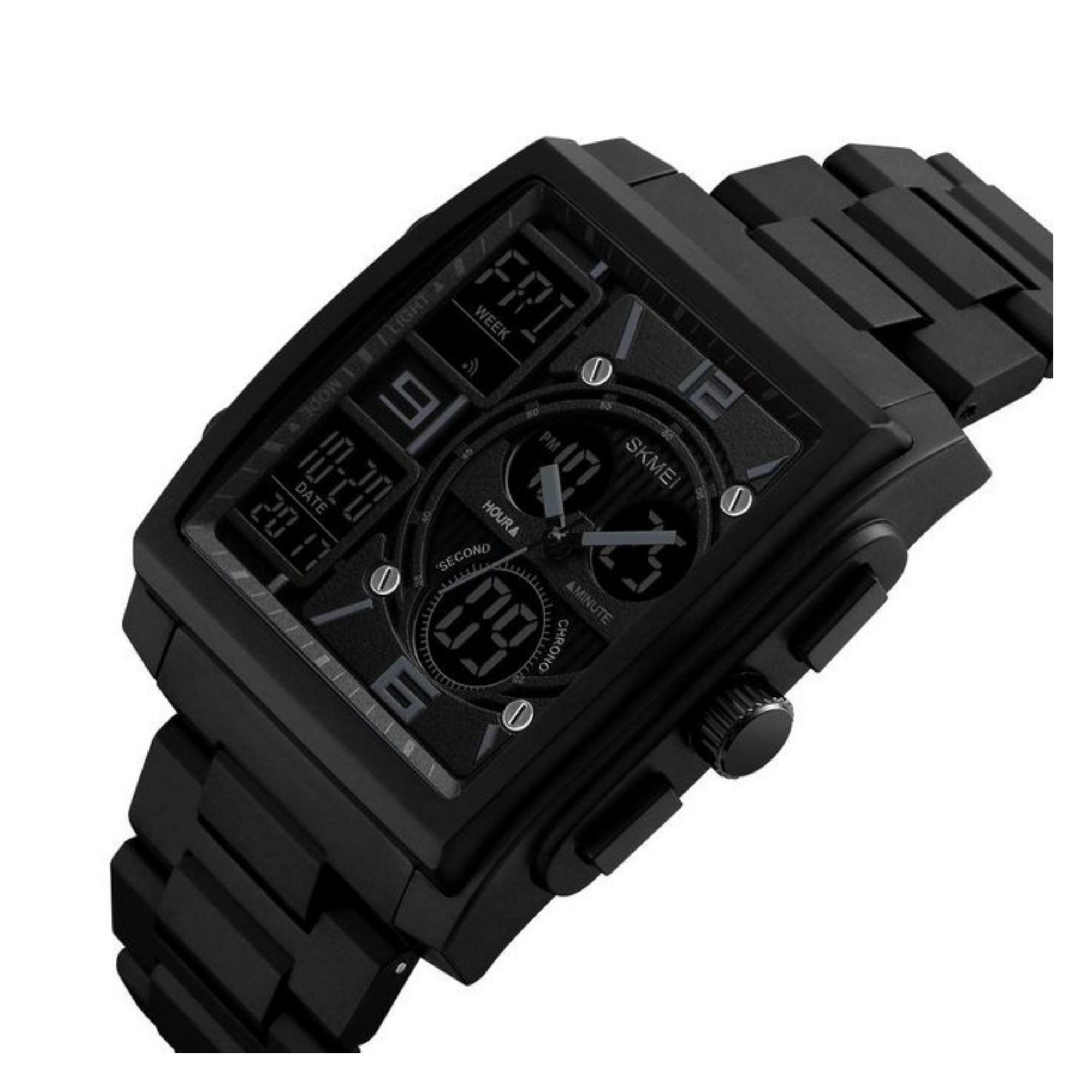 WW1227 SKMEI Multifunction Dual Time PU Chain Watch 1274