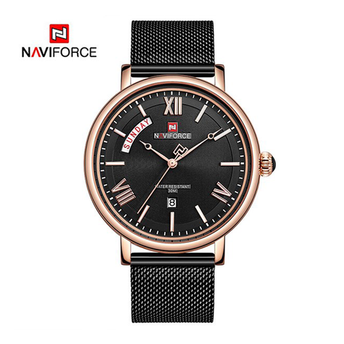 WW0335 Naviforce Day Date Mesh Chain Watch NF3006M