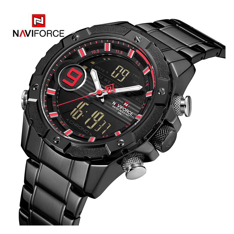 WW1133 Naviforce Multifunction Dual Time Chain Watch NF9146M