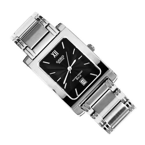 WW0305 Casio Beside Date Stainless Steel Chain Watch BEM-100D-1AVDF