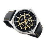 WW0596 Casio Enticer Multifunction Stainless Steel Silver Leather Belt Watch MTP-E303L-1AVDF