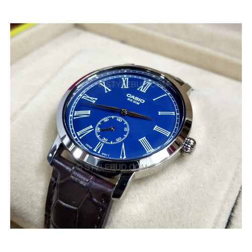 WW0056 Casio Enticer Side Second Leather Belt Watch MTP-E150L-2BVDF