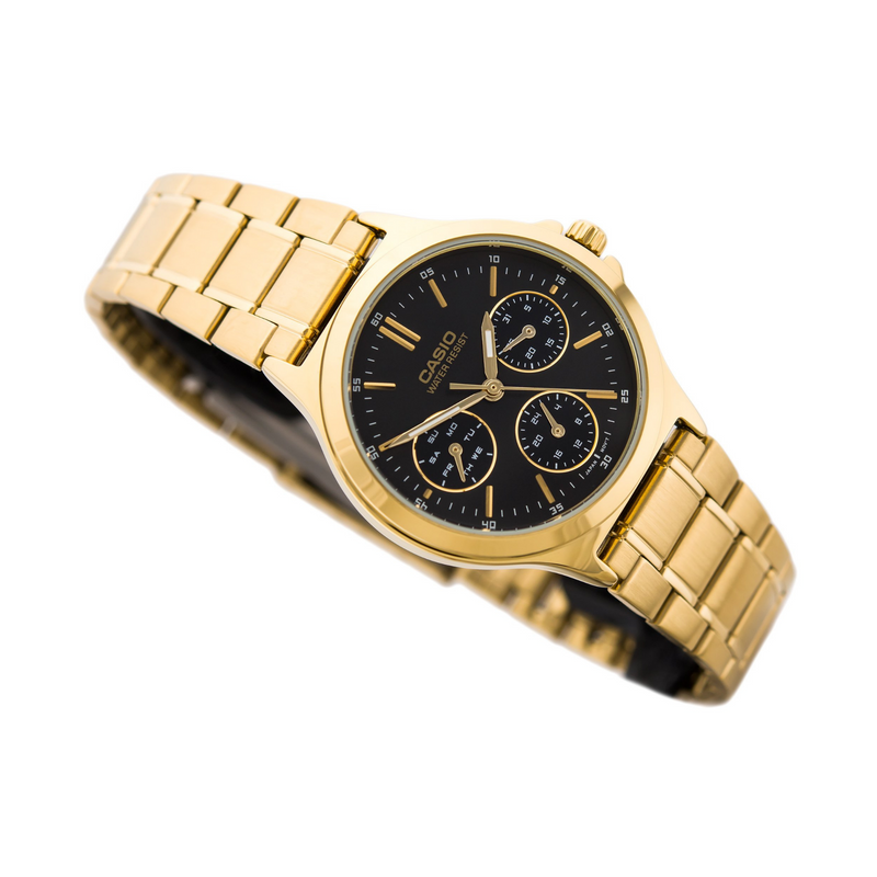 WW1228 Casio Enticer Multifunction Golden Ladies Chain Watch LTP-V300G-1AUDF