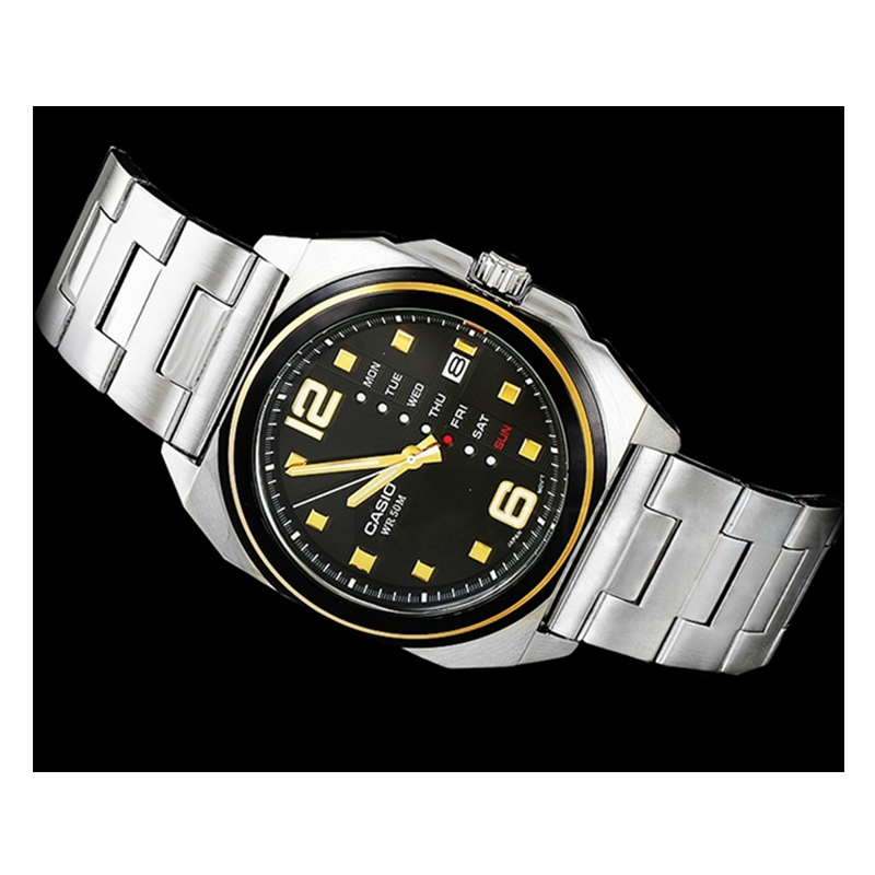 WW0453 Casio Standard Day Date Chain Watch MTF-117BD-1AVDF