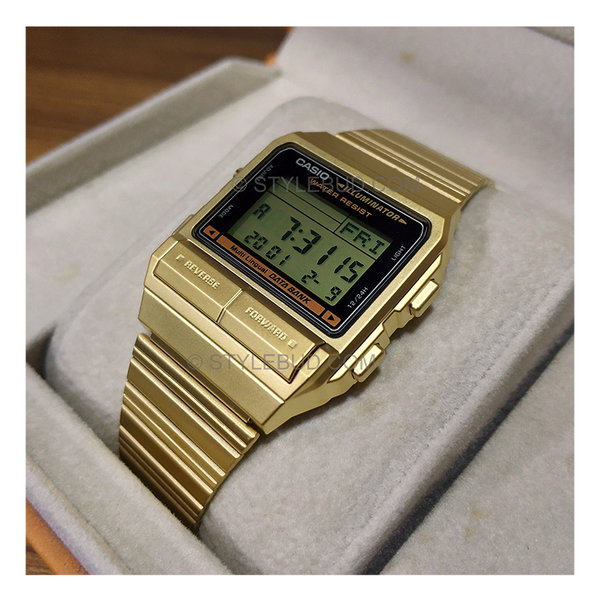 WW0540 Casio Data Bank Golden Chain Watch DB-380G-1DF