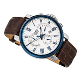 WW1064 Casio Beside Chronograph Date Leather Belt Watch BEM-520BUL-7A3VDF