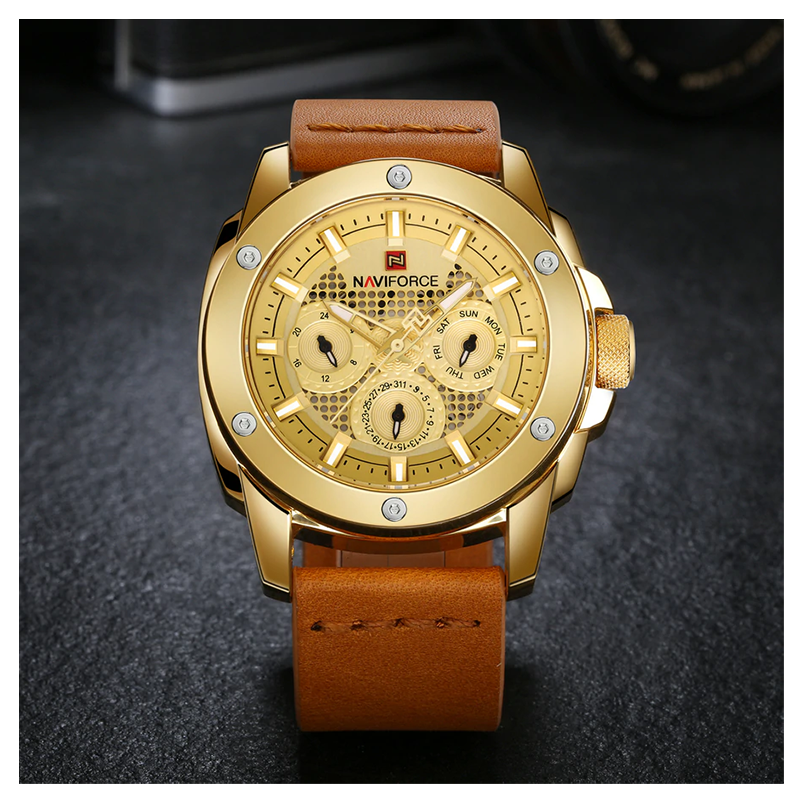 WW1113 Naviforce Multifunction Leather Belt Watch NF9116M