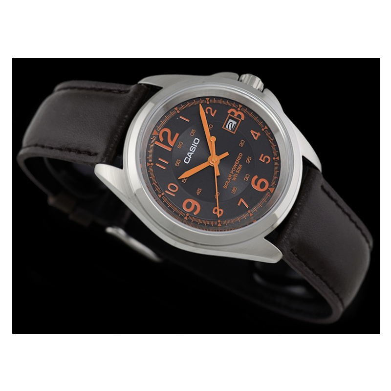 WW0623 Casio Solar Date Leather Belt Watch MTP-S101L-1BV