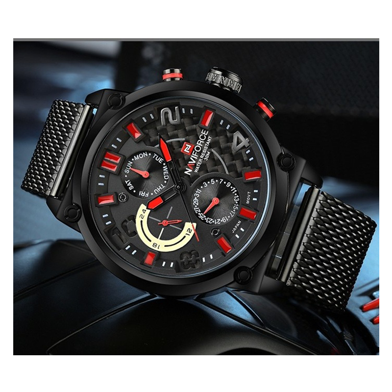 WW0139 Naviforce Multifunction Mesh Chain Watch NF9068M