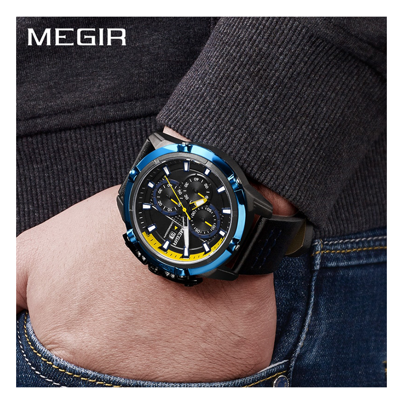 WW0479 Megir Chronograph Leather Belt Watch