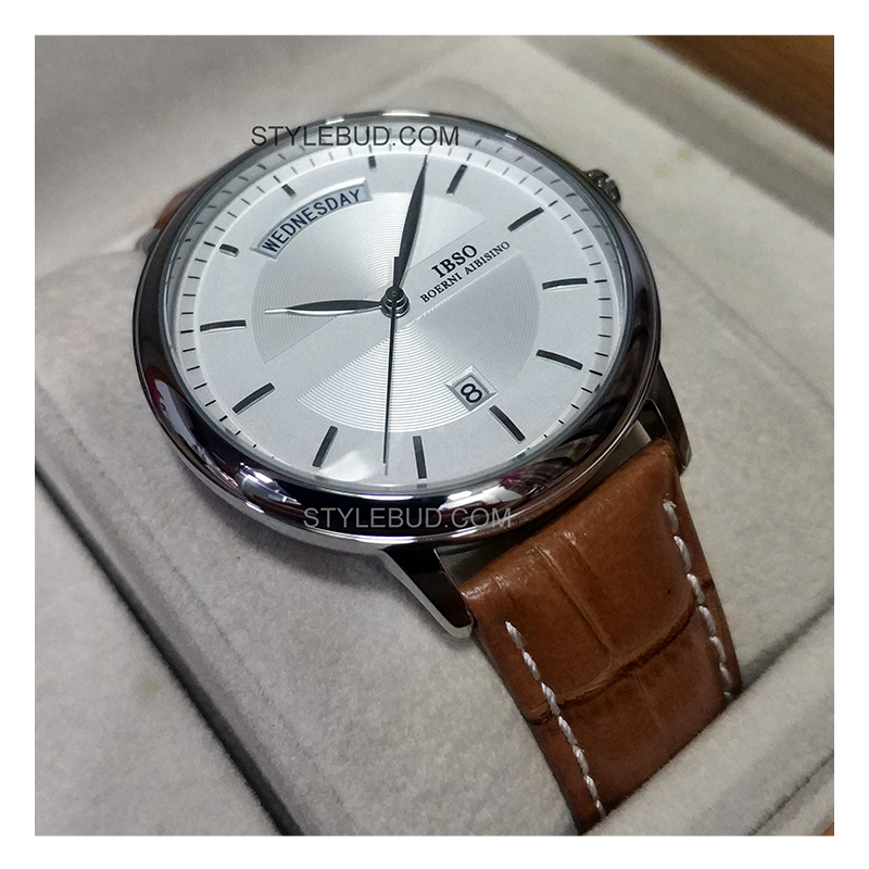 WW0735 IBSO Day Date Leather Belt Watch S3978G