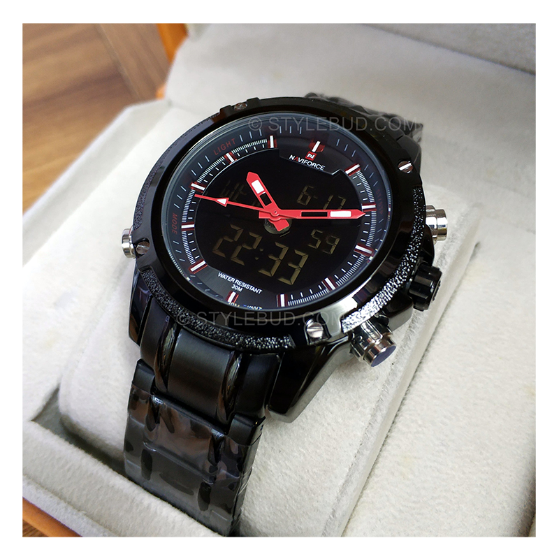 Naviforce black chain watch hot sale