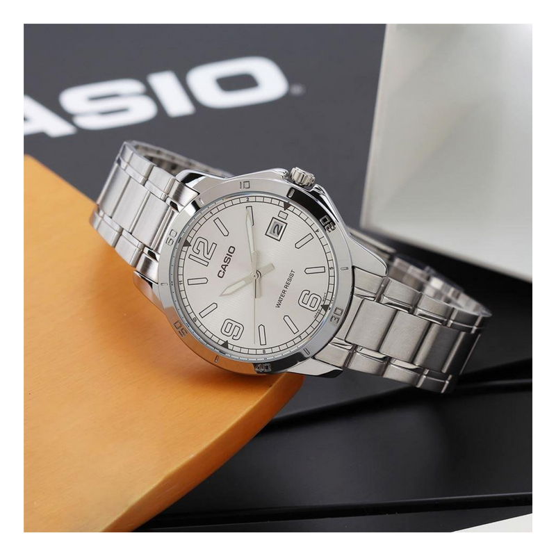 WW1274 Casio Enticer Date Chain Watch MTP-V004D-7B2UDF