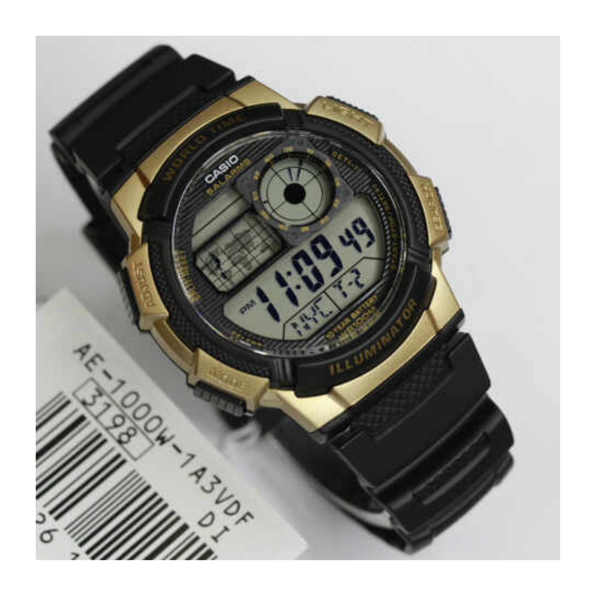 WW1065 Casio Youth World Time Digital Resin Belt Watch AE-1000W-1A3VDF