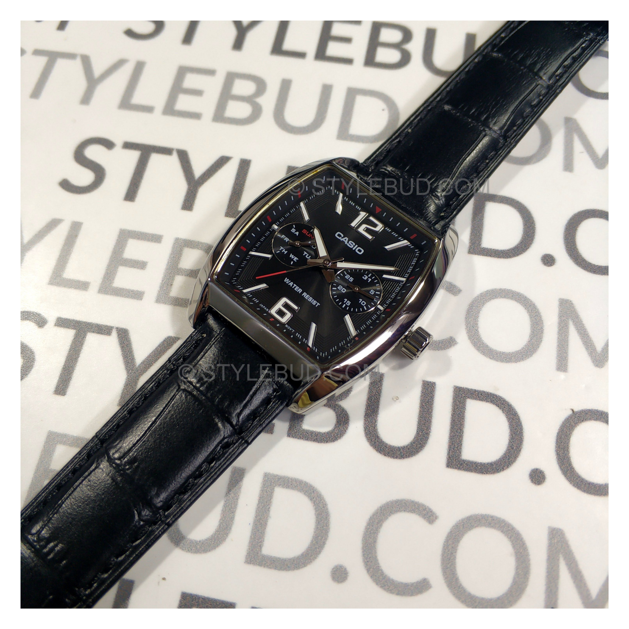 WW0631 Casio Standard Day Date Leather Belt Watch MTP-E302L-1ADF