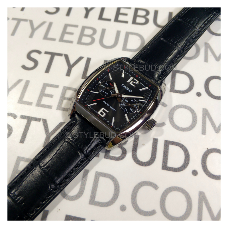 WW0631 Casio Day Date Leather Belt Watch MTP-E302L-1A