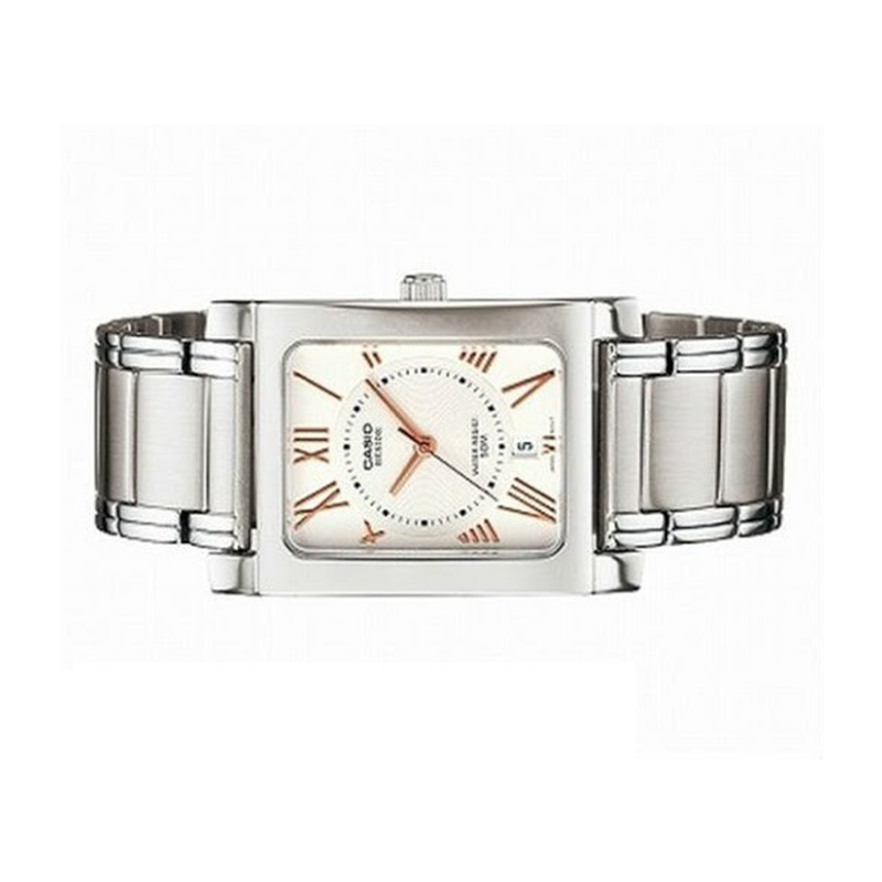WW0304 Casio Beside Date Stainless Steel Chain Watch BEM-100D-7A3VDF