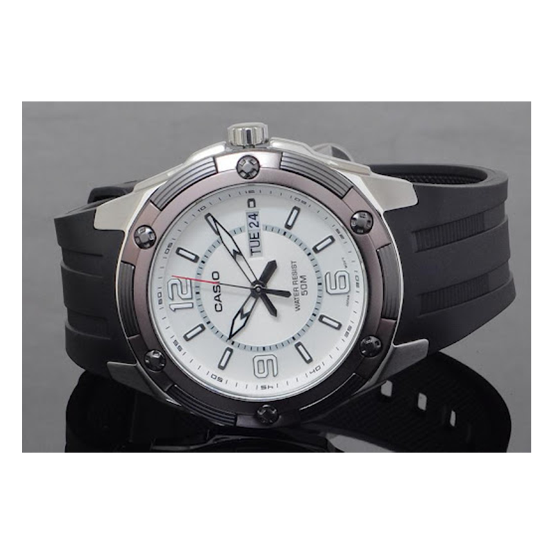 WW0425 Casio Standard Day Date Resin Belt Watch MTP-1327-7A2VDF