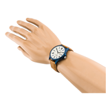 WW0063 Casio Enticer Day Date Blue Leather Belt Watch MTP-1384BUL-9AVDF