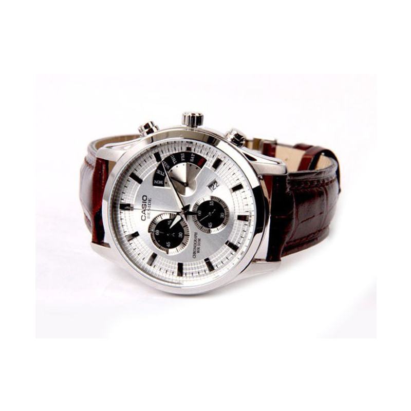 WW0471 Casio Beside Chronograph Leather Belt Watch BEM-501L-7AVDF