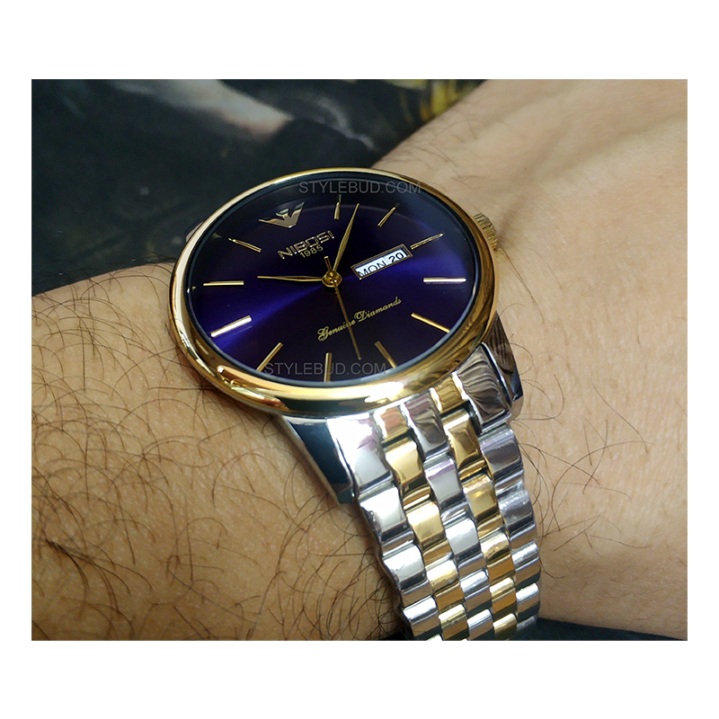 WW0753 Nibosi Day Date Chain Watch