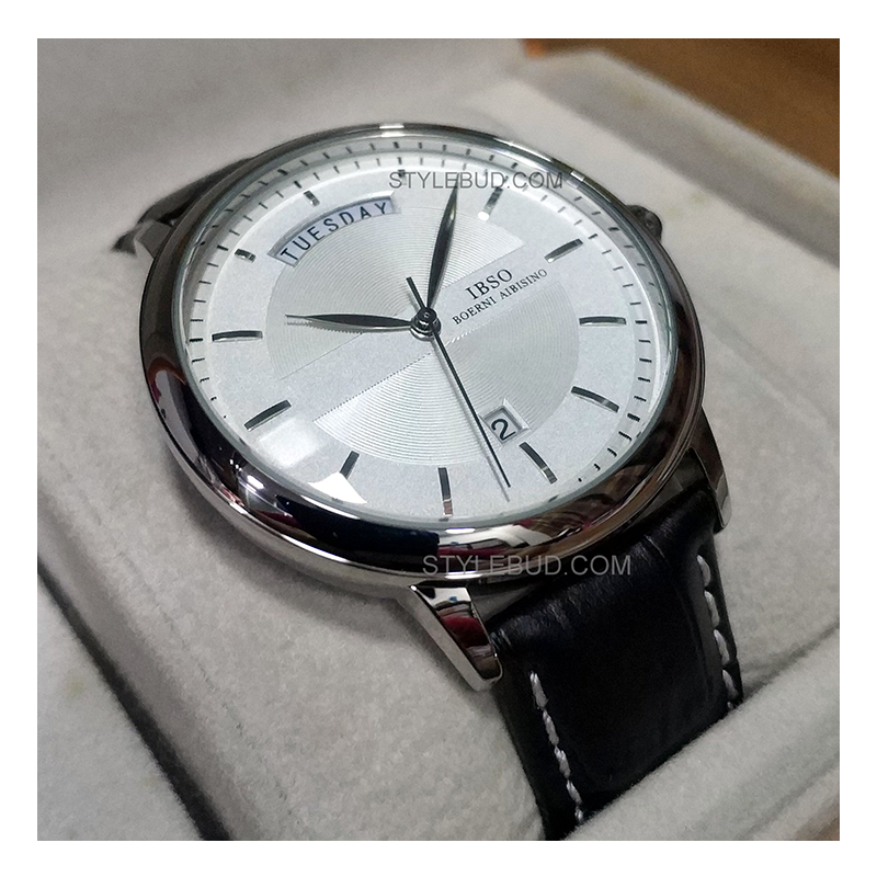 WW0736 IBSO Day Date Leather Belt Watch S3978G