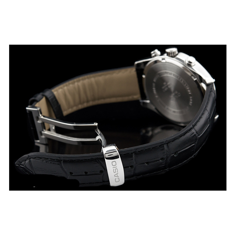 WW0617 Casio Beside Chronograph Leather Belt Watch BEM-512L-7AVDF