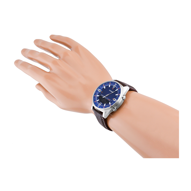WW0212 Casio Enticer Dual Time Stainless Steel Leather Belt Watch AMW-830L-2AVDF