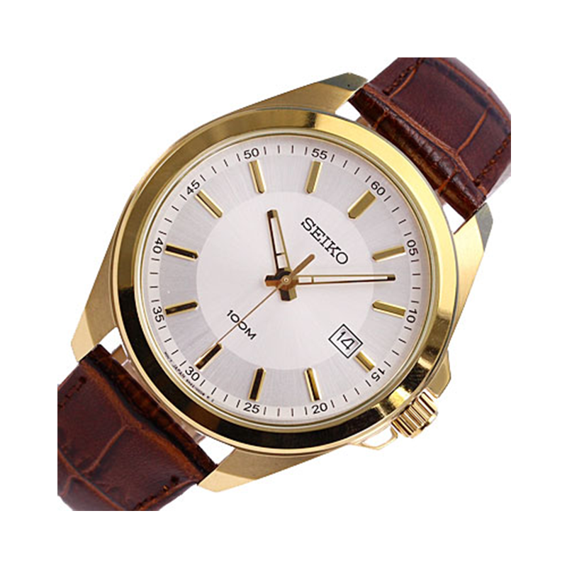 WW0909 Seiko Golden Date Leather Belt Watch SUR064P2