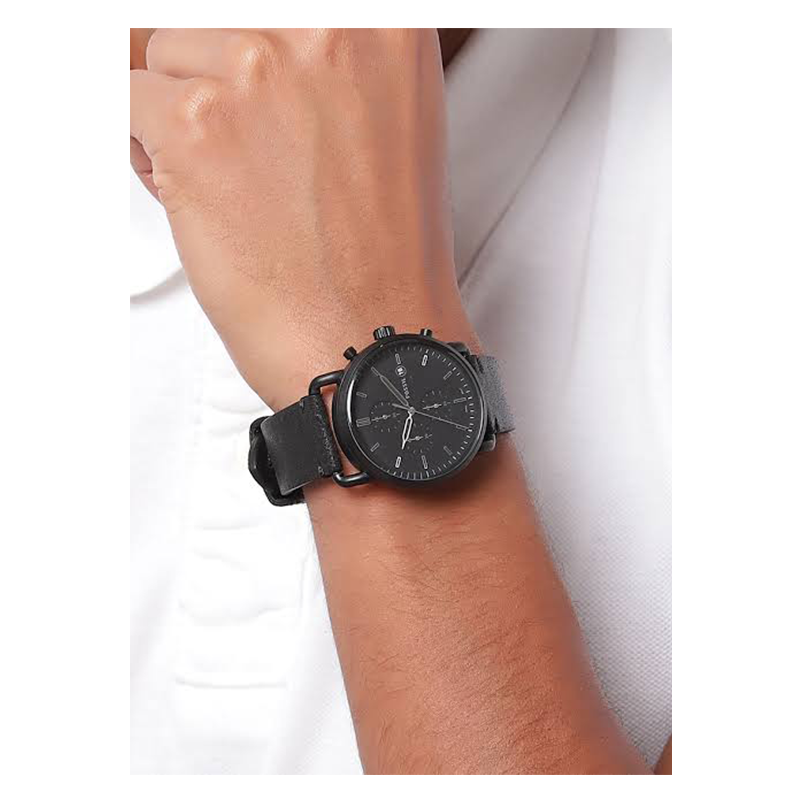 Fs5404 Commuter Chronograph Black Leather Watch Fossil Commuter