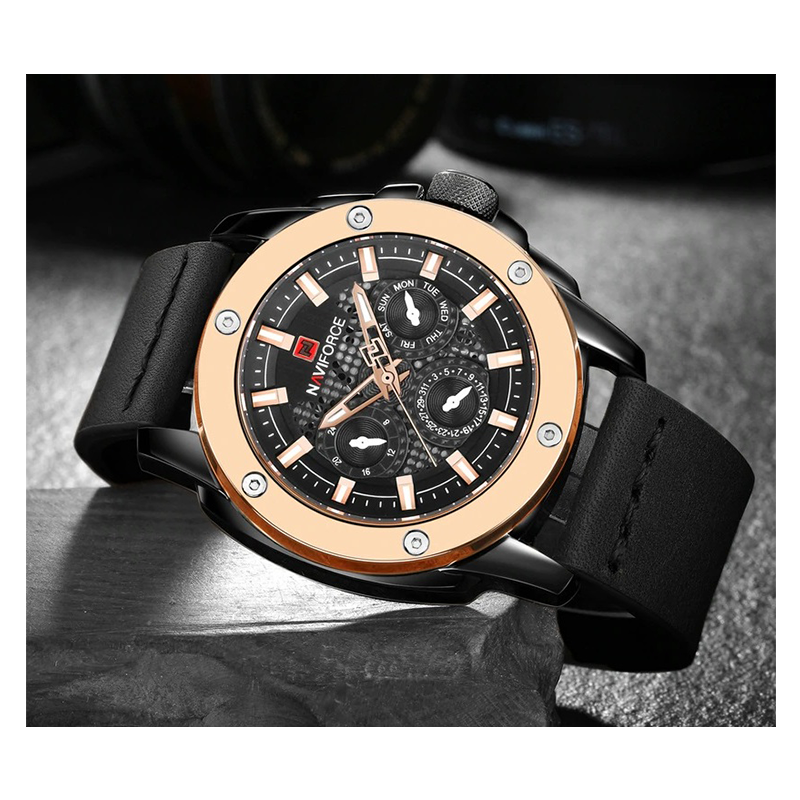 WW1110 Naviforce Multifunction Leather Belt Watch NF9116M