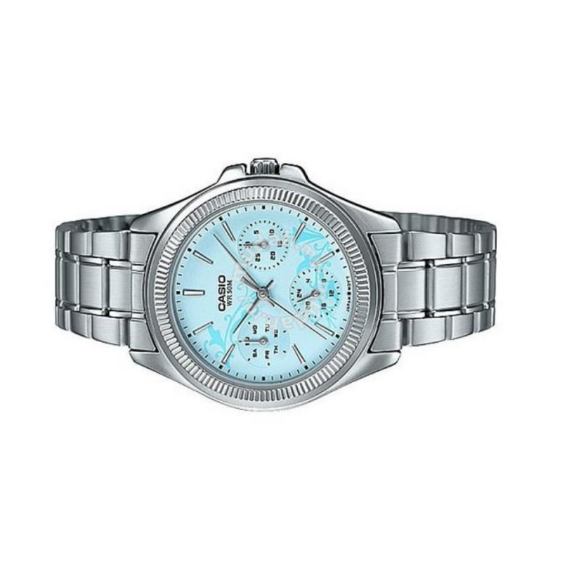 WW1286 Casio Enticer Multifunction Ladies Chain Watch LTP-2088D-2A2V