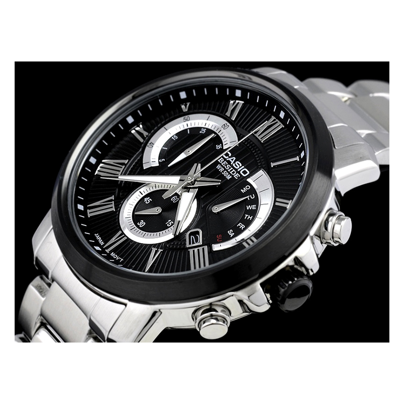 WW0379 Casio Beside Chronograph Stainless Steel Chain Watch BEM-506CD-1AVDF