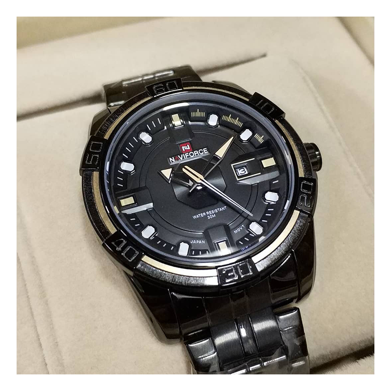 WW0125 Naviforce Date Black Chain Watch NF9079M