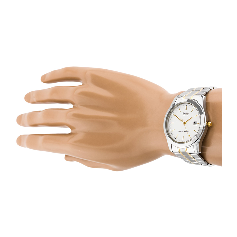 WW0253 Casio Enticer Date Two Tone Chain Watch MTP-1141G-7ARDF