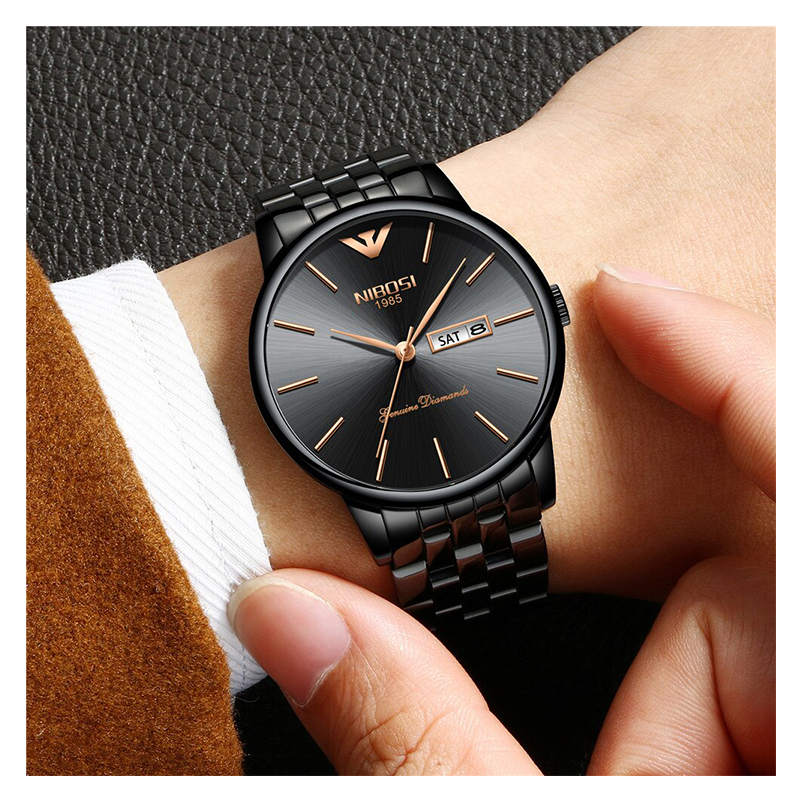 WW0754 Nibosi Day Date Chain Watch