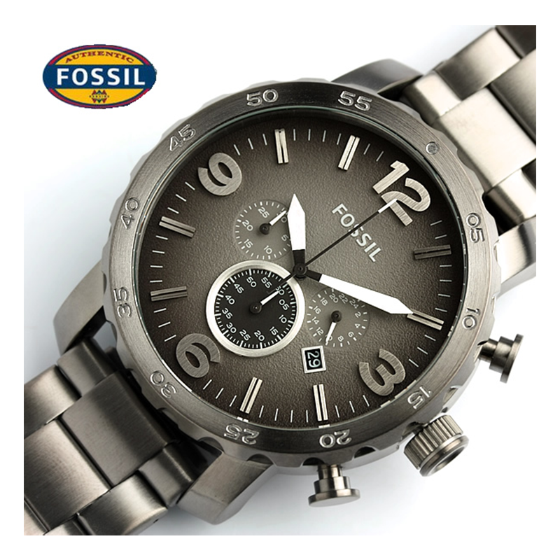 Jr1437 Fossil Nate Chronograph Smoke Stainless Steel Chain Watch JR1437 at ...