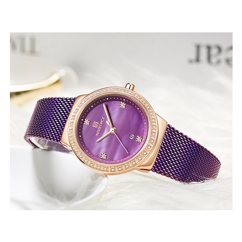 WW1180 Naviforce Ladies Date Mesh Chain Watch NF5005L