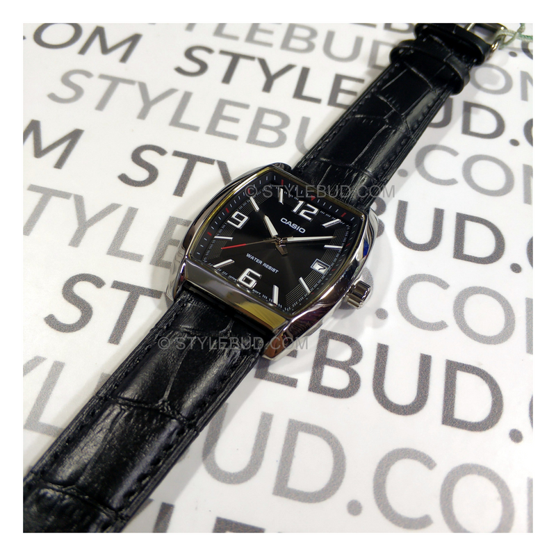 WW0267 Casio Standard Date Leather Belt Watch MTP-E107L-1ADF