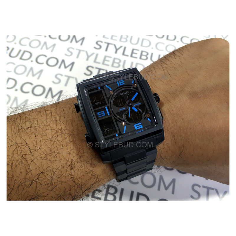 WW1224 Original SKMEI Multifunction Dual Time PU Chain Watch 1274