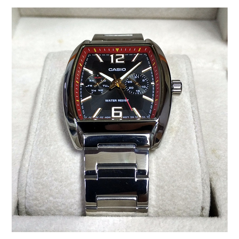 WW0493 Casio Day Date Chain Watch MTP-E302D-1A