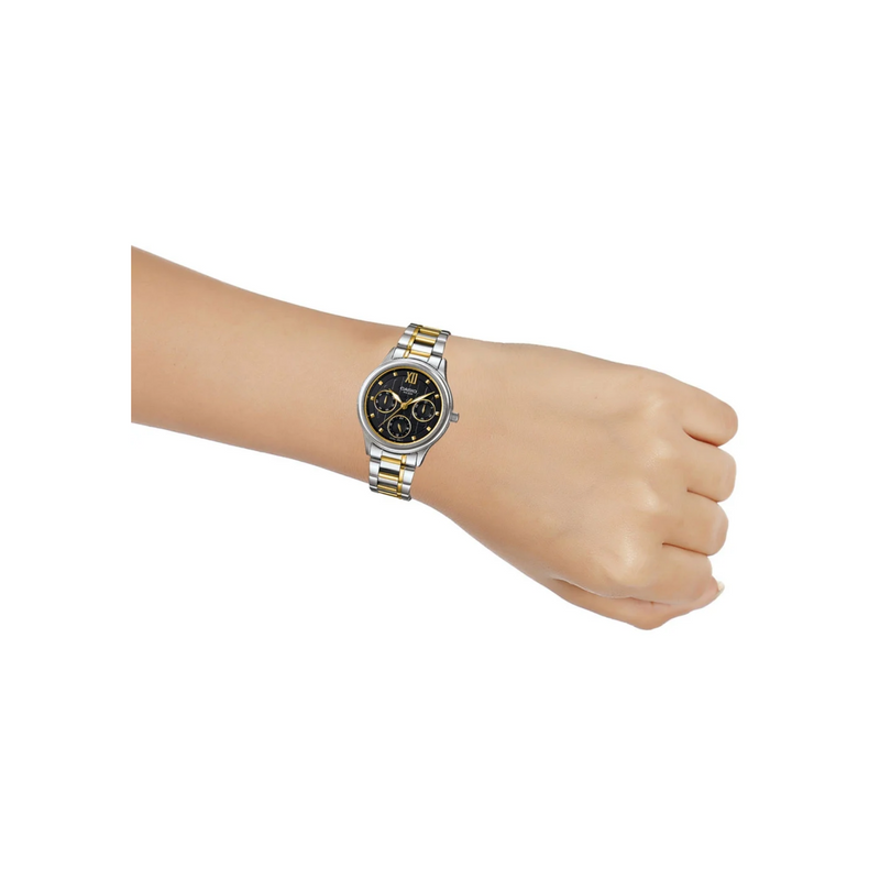 WW1197 Casio Enticer Multifunction Ladies Chain Watch LTP-E306SG-1AV