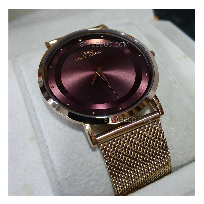 WW0541 IBSO Slim Rose Gold Mesh Chain Watch S8160G