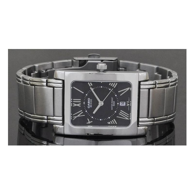WW0302 Casio Beside Date Stainless Steel Chain Watch BEM-100D-1A2VDF
