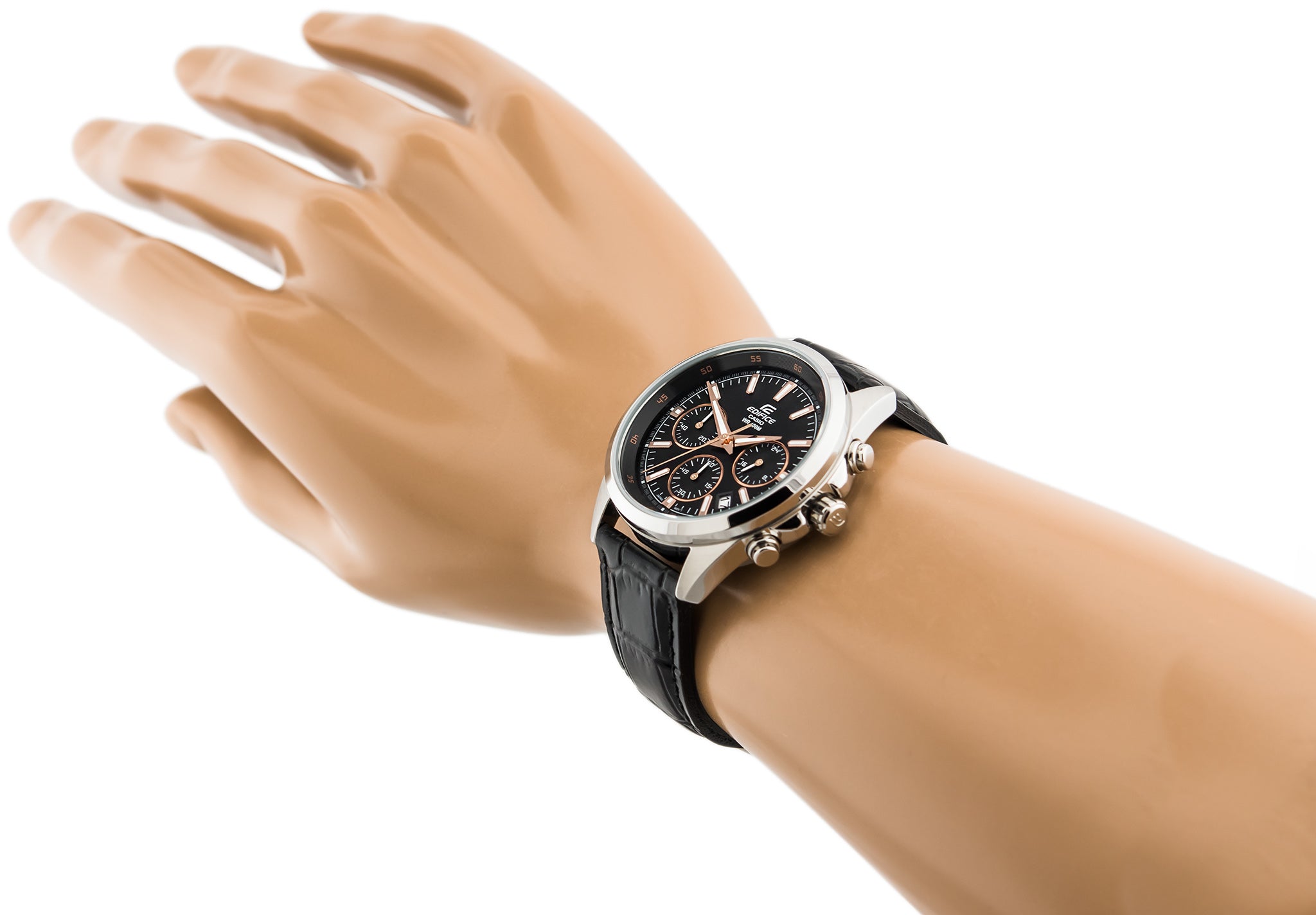 WW0050 Casio Edifice Chronograph Stainless Steel Leather Belt Watch EFR-527L-1AVDF