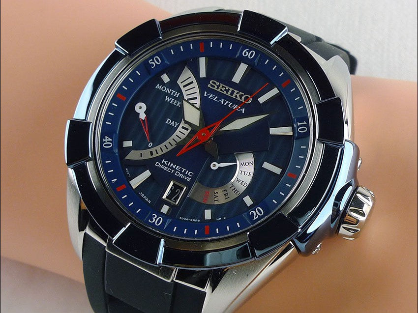 WW0815 Seiko Velatura Kinetic Direct Drive Belt Watch SRH017P2