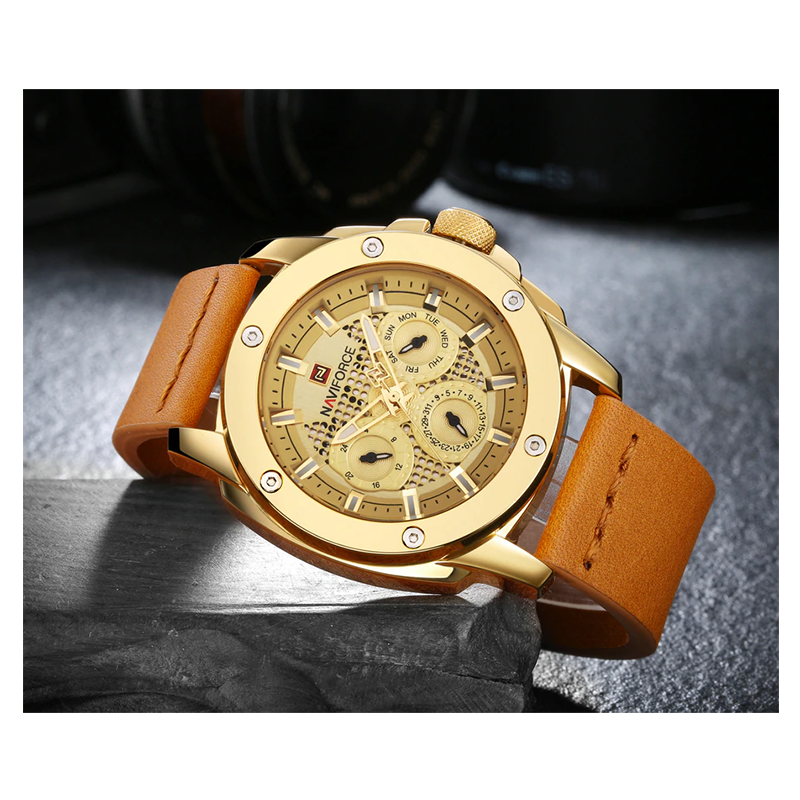 WW1113 Original Naviforce Multifunction Leather Belt Watch NF9116M