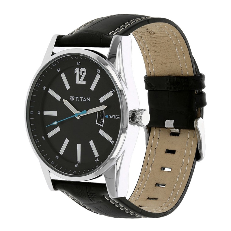 WW0228 Original Titan Octane Leather Belt Date Watch 9322SL04 at