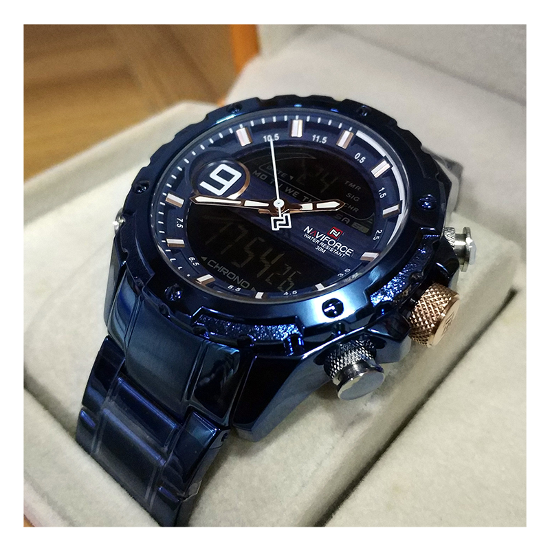 WW1130 Naviforce Multifunction Dual Time Chain Watch NF9146M